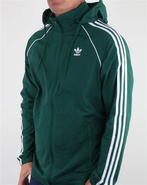 adidas windbreaker herren grün weiß|adidas originals classic windbreaker.